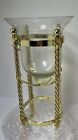 Vintage Footed Rope Shaped Brass Plant or Flower Stand Homco 11” Tall