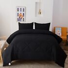 ZUEXVOFY Black Christmas Comforter Sets King Size Solid Color Light Weight Micro