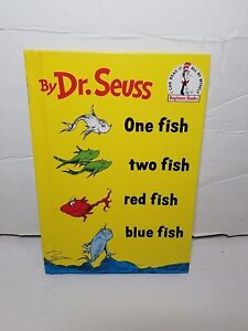 1960 Vintage One Fish Two Fish Red Fish Blue Fish Dr Seuss Book Beginner Book