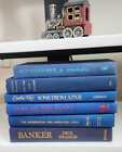 Lot of 6 Hardcover BLUE Shade Color Books for Staging Prop Decor