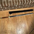 Hand Forged High Carbon Steel Viking Sword & Scabbard Sharp Claymore Medieval