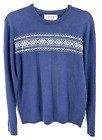 Dale Of Norway 100% Wool Sweater Mens Size Small Blue Pullover Jumper REPAIRED