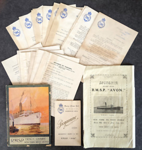 1911 R.M.S.P. Avon Cruise Ephemera Lot Royal Mail Steam Packet Program Dailies