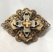 Vtg 1928 Jewelry Co. Victorian Style Cross Brooch Pin