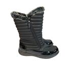 New Totes Everest Women's Size 9M Black Snow Boots Double Zippers Quilted Look