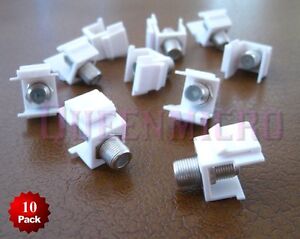 10 x F type Insert Keystone Modular Jack Cable Coaxial Coax Connector Adapter v2