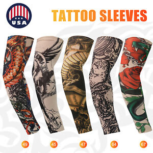 Tattoo Cooling Arm Sleeves Cover Sports Outdoor UV Sun Protection For Men Women