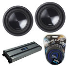 Alpine (2) SWT-10S4 Car Audio SWT Series Sub 700W Shallow Subwoofer & HA-A1500.1