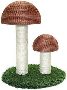 Lovely Caves 14.2in Mushroom Scratching Post with Sisal Covered