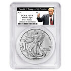 2024 $1 American Silver Eagle PCGS MS70 FS Trump 45th President Label