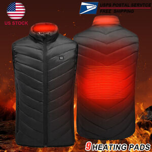 Heated Vest 9 Heating Zones USB Heated Jacket Quick Heating Body Warmer 3 Levels
