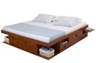 Memomad Bali Bed - King Size Storage Platform Bed Frame with Drawers (Caramel)