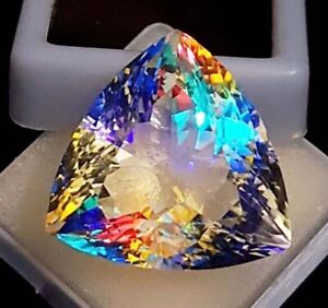 70 CT+ Rainbow Color Trillion Cut Natural Mystic Topaz Certified Loose Gemstone