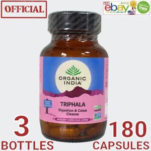 Triphala Organic India 3 BOX 180 caps Exp.2025 Digestion Colon Immunity Support.