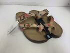 WOMANS Time And Tru Adjustable Comfort Footbed Floral Sandals Size 8 Cute NWT