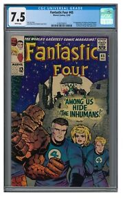 Fantastic Four #45 (1965) Key 1st Appearance The Inhumans CGC 7.5 White ZL294