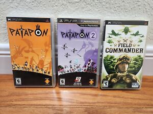 Sony PSP Games Lot -  Patapon 1 & 2, Field Commander - Complete - Playstation