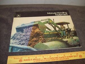 1975 Vintage JOHN DEERE MANURE-HANDLING EQUIPMENT BROCHURE SALES CATALOG 35 Pg
