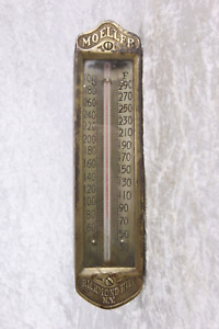 Antique Brass Boiler Thermometer Moeller Richmond Hill NY 9.5