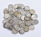 Bulk Lot Full Date Mercury Silver Dime 90% 50 Coin $5.00 Face Roll Collection