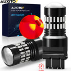 AUXITO Red 3157 LED Flashing Strobe Brake Blinking Tail Light/Parking Bulbs (For: MAN TGX)