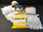 Vintage White Lace and Ruffle Trimmings Assorted Crafting Sewing 20+ Pieces