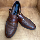 Allen Edmonds Carlsbad Brown Weave Loafers Leather Dress Shoes Mens Size 11 D