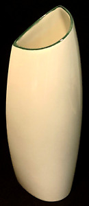 New ListingJOHN BERGEN STUDIO Abstract Post Modern Vase RARE Cream & Green Vtg SPRING