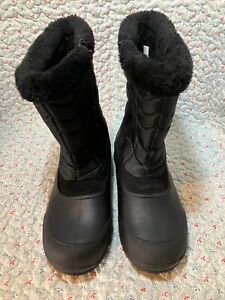 *** Women's Zip Up Black QUILTED With Fur SNOW WINTER CASUAL BOOTS US SZ 9  ***