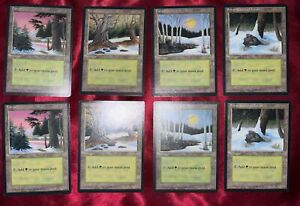 Lot of 8 Magic: The Gathering 1995 Forest Mana Cards. Mint!
