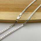 Italian Solid Sterling Silver Box Link Chain Necklace Thick 925 Silver Chain 3MM