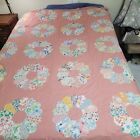 New ListingESTATE  DRESDEN PLATE COTTON FABRIC QUILT TOP FEEDSACK HAND SEWN