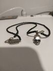 King Baby Beaded Necklace W/ Sterling Silver Skull