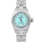 Rolex Ladies Oyster Perpetual Turquoise Diamond Dial Jubilee Band Watch