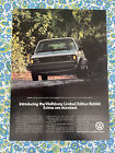 Vintage 1983 Volkswagen Rabbit Limited Edition Wolfsburg Print Ad