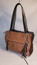 THE SAK Purse Tote Shoulder Bag Brown Genuine Leather Handbag
