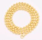5mm Diamond-Cut Moon Cut Ball Bead Chain Necklace 14K Yellow Gold-Plated Silver
