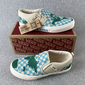 Vans Sneakers Kids Size 4 Youth Canvas Slip On ECO Globe￼ Classic New