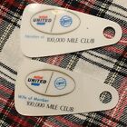 2 Vintage United Airlines 100,000 Mile Club Luggage Bag Tag Rare Wife Of Tag