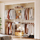 Closet Organizer System Heavy Duty Garment Rack with 5 Shelves 4 Hanger Rods