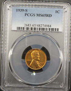 1939 S PCGS MS65RD Lincoln Cent