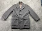 Vintage Woolrich Jacket Men's 44 Gray Wool 1940-1950s Outdoor Overcoat Lined