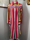 Vintage 1970s Small-Med Vintage Rainbow Striped Night Gown Retro