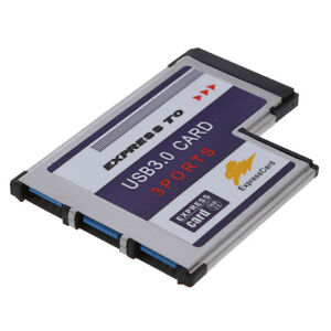 USB 3.0 54mm 3 Port Express Card Adapter Expresscard for PC Laptop FL1100 Chip