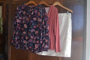LOT OF 2 PENCIL SKIRT OUTFITS BY LUCKY BRAND, TALBOTS, ANN TAYLOR ~ L/XL/12