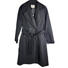A New Day Womens Xs Black Trench Coat Long Jacket