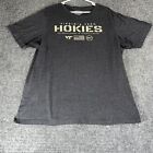 Virginia Tech Hokies t shirt adult 2XL XXL gray short sleeve US flag graphic
