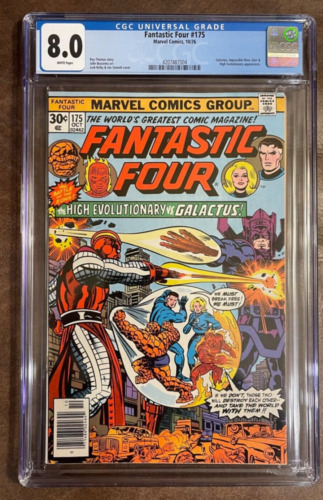 New ListingFantastic Four 175 (1976) - Galactus cover / story. CGC 8.0 with White Pages