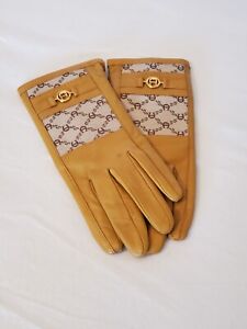 Etienne Aigner Leather & Fabric Gloves