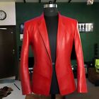Men Handcrafted Leather Blazer Jacket Stylish Outerwear for Every Occasion Coat